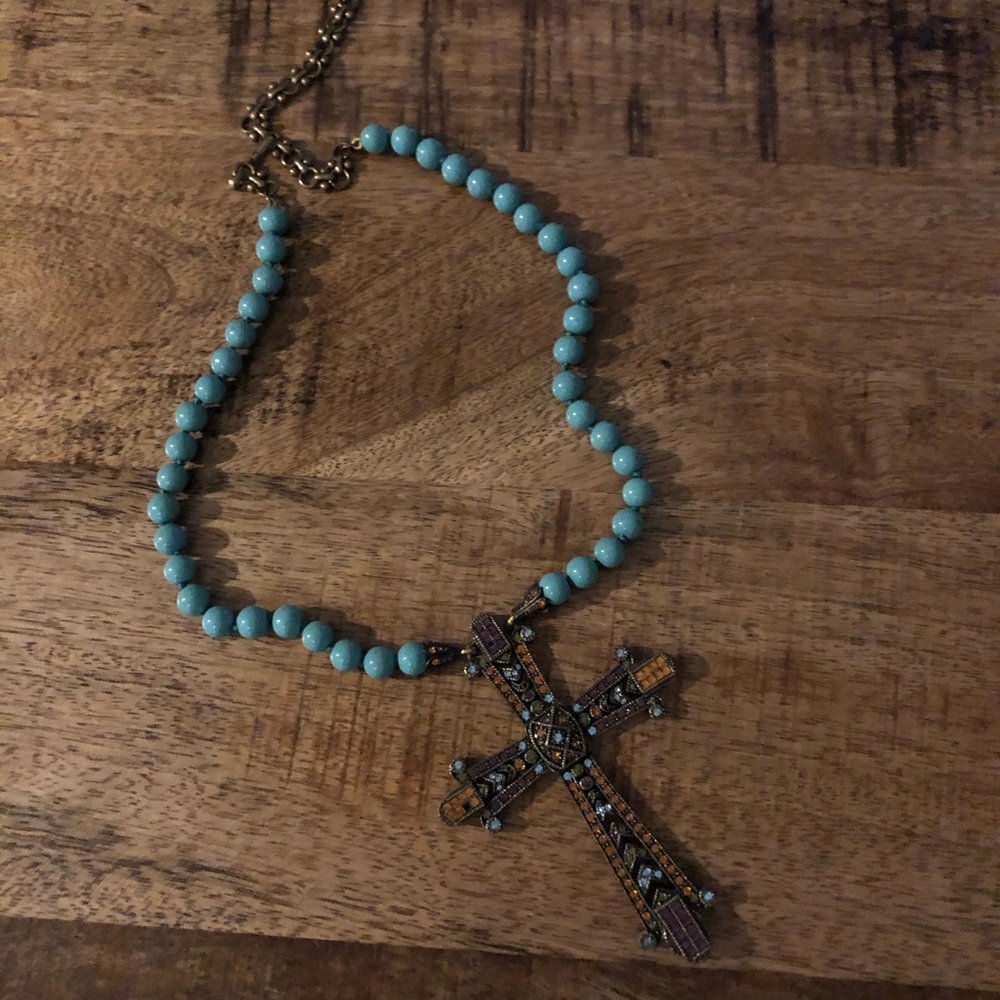 Heidi Daus Swarovski crystal cross necklace